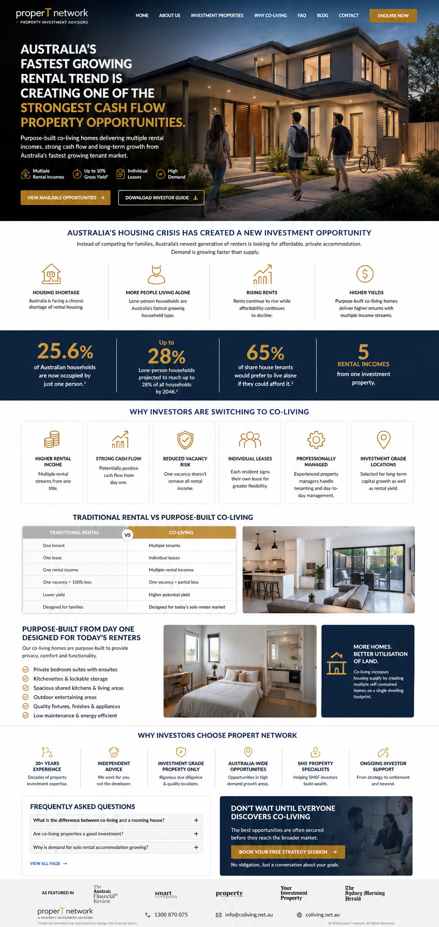 Brisbane co-living home with private suites, illustrating 2026 co-living returns